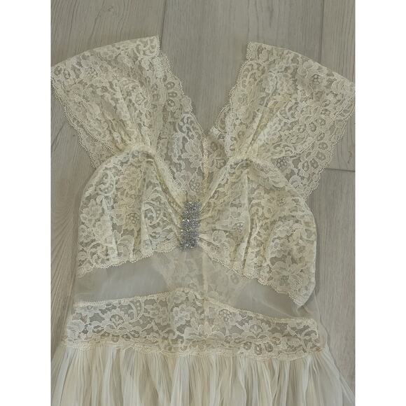 VINTAGE Michelene Nightgown SMALL Grunge Cottagecore Lingerie fairy bebe - Picture 4 of 16